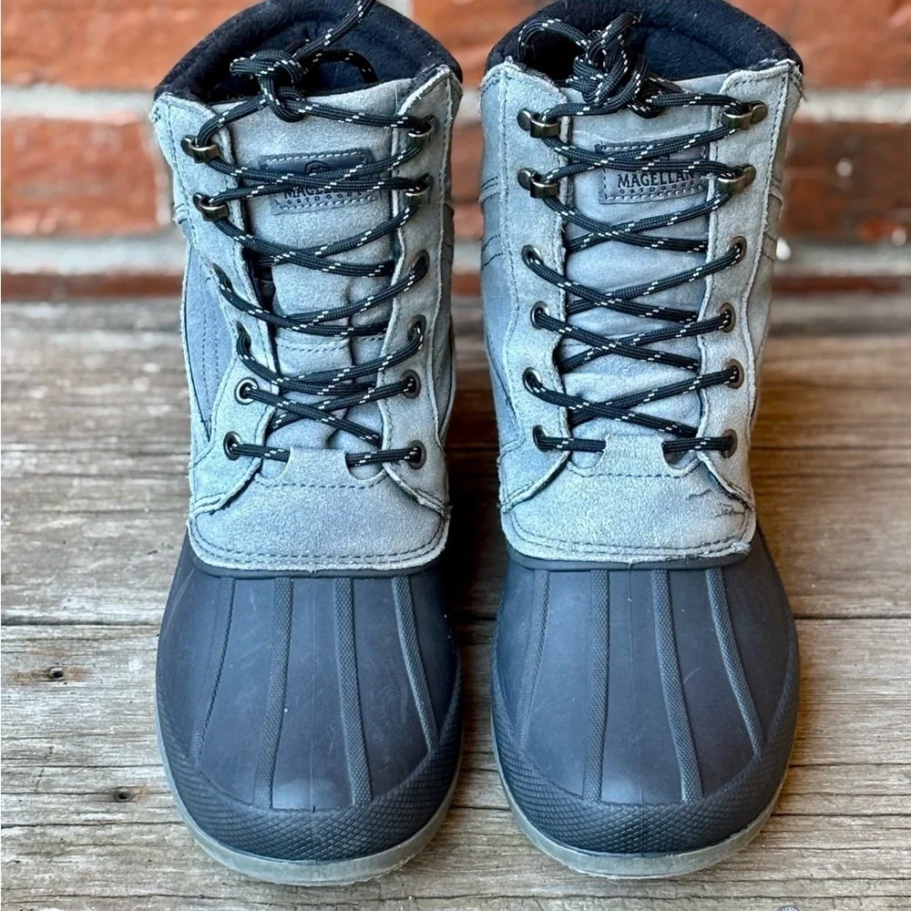 Magellan Men’s Duck II Waterproof Gray Suede Leather Insulated Boots Sz 8D